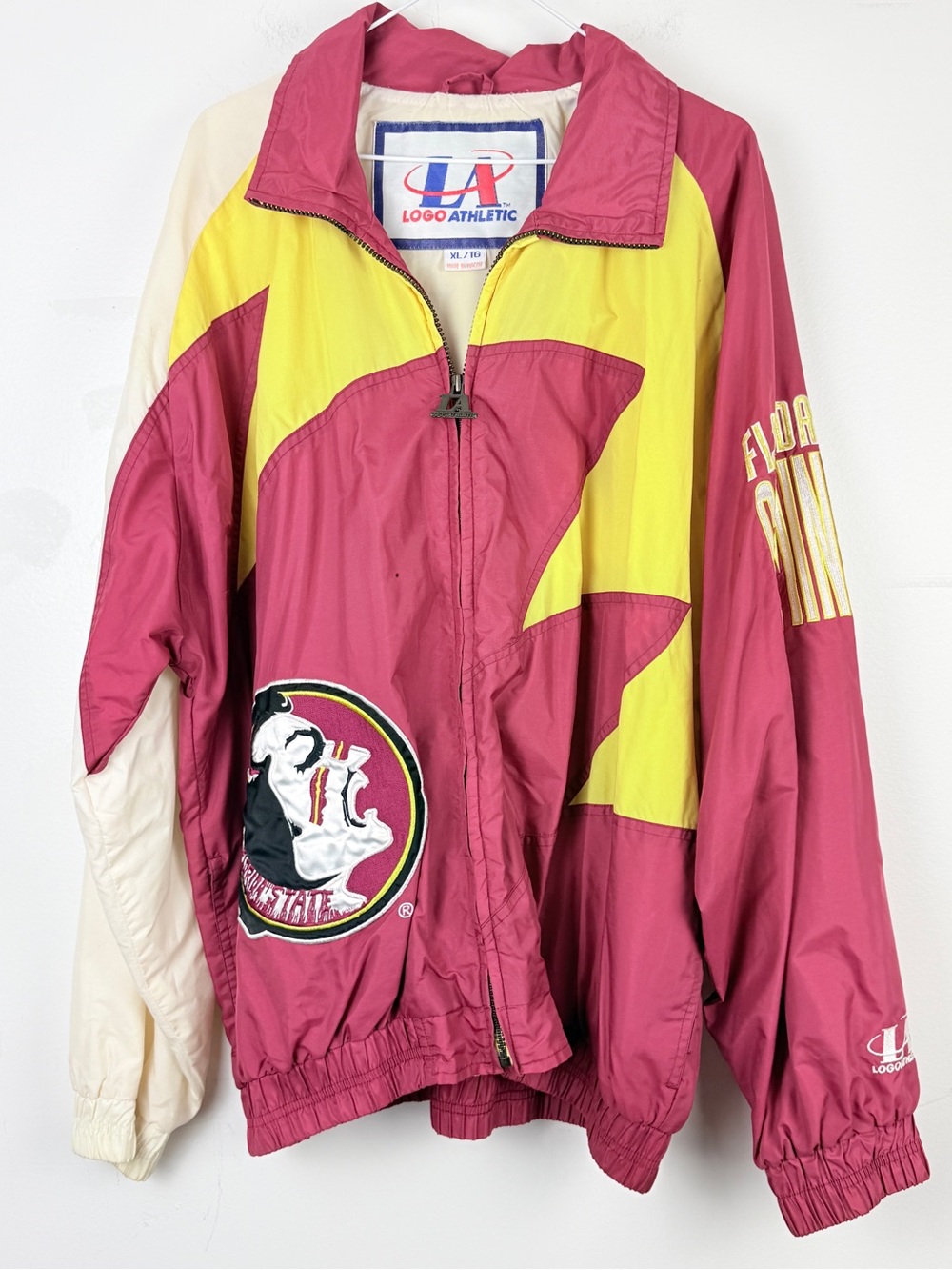 Vintage Logo Athletic Florida State Seminoles Colorblock Windbreaker Jacket XL